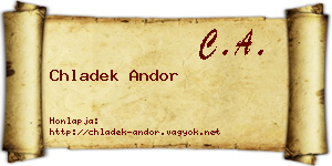 Chladek Andor névjegykártya